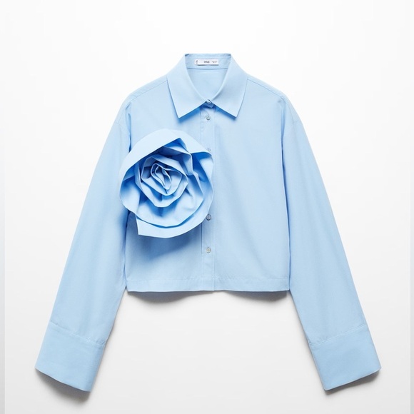 NWT Mango Blue Orchid Shirt - Picture 2 of 9